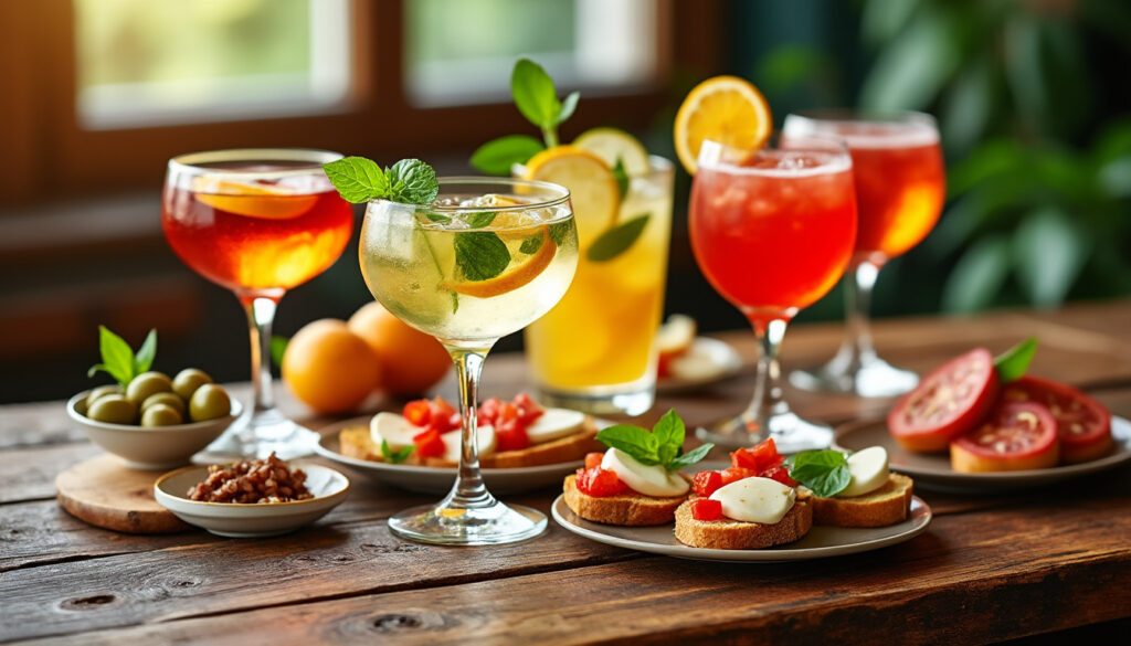 découvrez nos recettes d'apéritifs italiens sans alcool, des boissons rafraîchissantes et incontournables pour tous vos moments conviviaux.