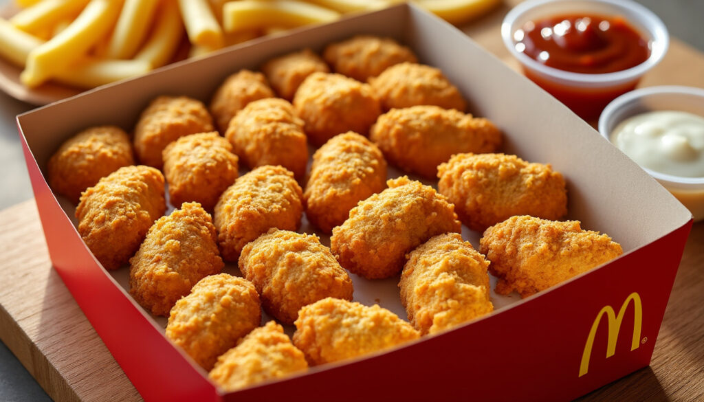 découvrez le prix des nuggets mcdo pour une boîte de 20 pièces et planifiez votre commande en toute simplicité.