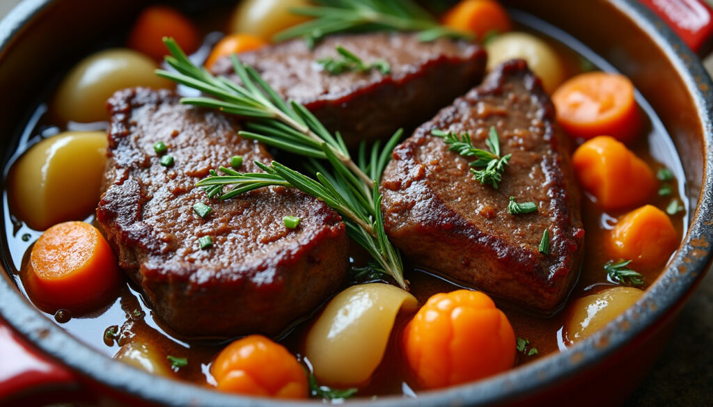 découvrez notre recette de collier de bœuf à mijoter pour une viande tendre et fondante, parfaite pour un repas chaleureux et savoureux.