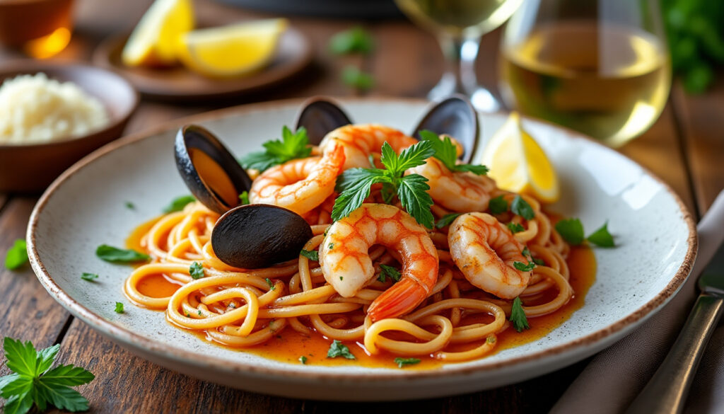 découvrez notre recette facile et savoureuse de spaghetti aux fruits de mer à l'italienne, parfaite pour un repas gourmand et authentique.